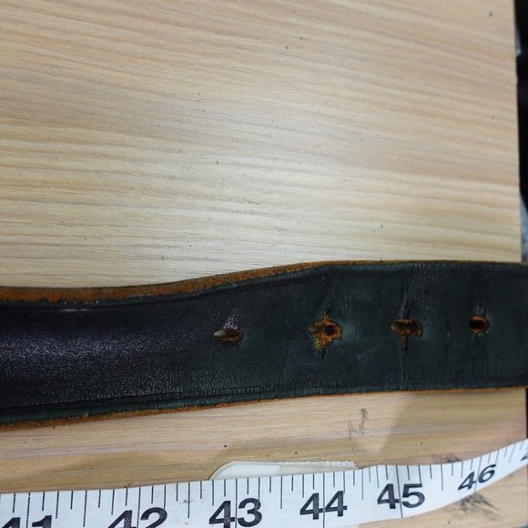 Belt‎ Mens Leather Black Buckle 44 Casual Adult Basic Dress Work Hand Crafted - Picture 9 of 12